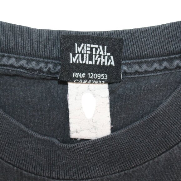 Metal Mullisha RockStar Collab Distressed Graphic Black T-Shirt Rock Gothic - Picture 11 of 13